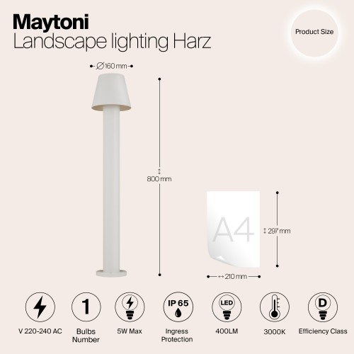 Ландшафтный светильник  Maytoni Outdoor Harz O421FL-L5W