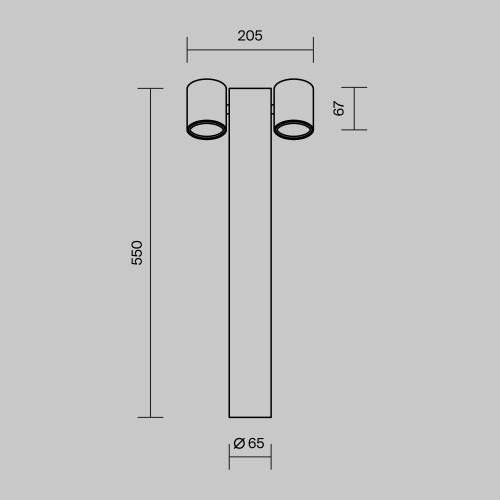 Ландшафтный светильник  Maytoni Outdoor Wall Street O010FL-02B