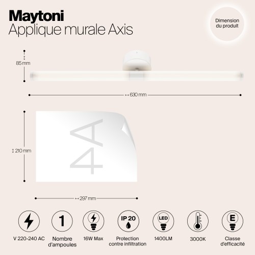 Настенный светильник (бра) Maytoni Axis MOD106WL-L16W3K