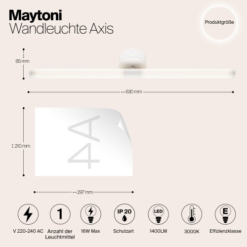 Настенный светильник (бра) Maytoni Axis MOD106WL-L16W3K