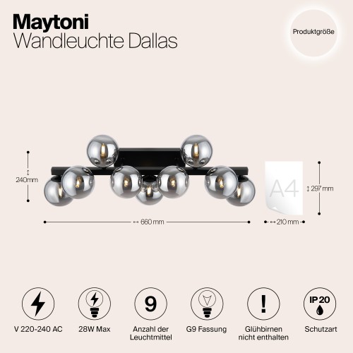 Настенный светильник (бра) Maytoni Dallas MOD547WL-09B