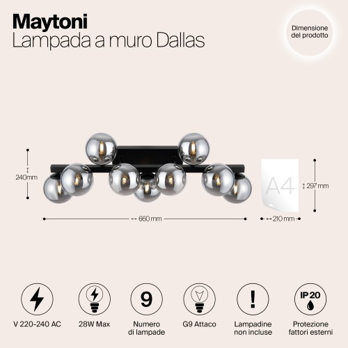 Настенный светильник (бра) Maytoni Dallas MOD547WL-09B
