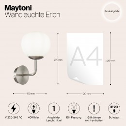 Настенный светильник (бра) Maytoni Erich MOD221-WL-01-N