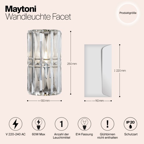 Настенный светильник (бра) Maytoni Facet MOD094WL-01CH