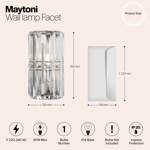 Настенный светильник (бра) Maytoni Facet MOD094WL-01CH