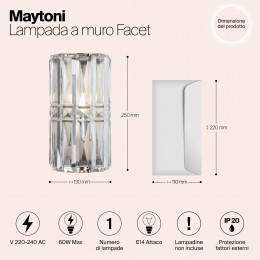 Настенный светильник (бра) Maytoni Facet MOD094WL-01CH