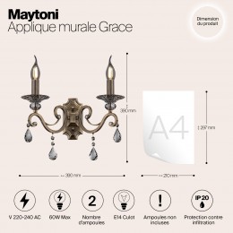 Настенный светильник (бра) Maytoni Grace RC247-WL-02-R