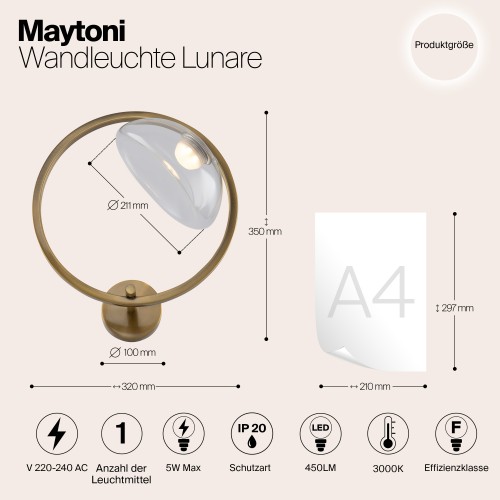 Настенный светильник (бра) Maytoni Lunare MOD327WL-L5BS3K1