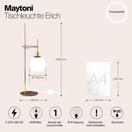 Настольный светильник Maytoni Erich MOD221-TL-01-G