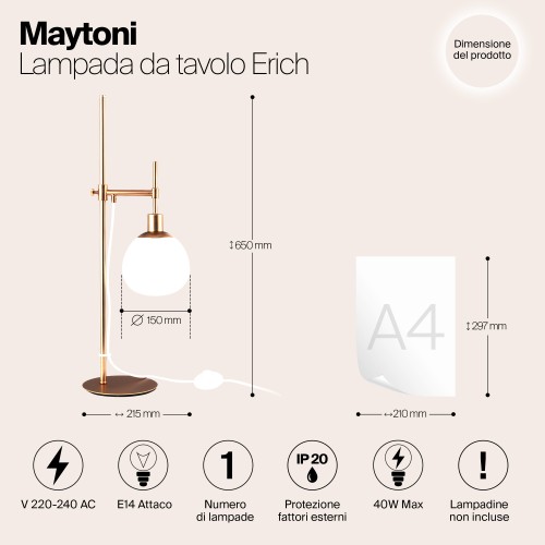 Настольный светильник Maytoni Erich MOD221-TL-01-G