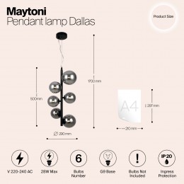 Подвесной светильник Maytoni Dallas MOD545PL-06B