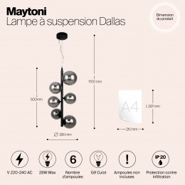 Подвесной светильник Maytoni Dallas MOD545PL-06B