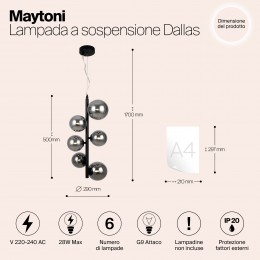 Подвесной светильник Maytoni Dallas MOD545PL-06B