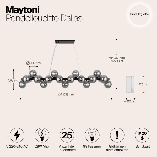 Подвесной светильник Maytoni Dallas MOD547PL-25B