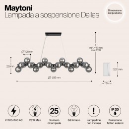 Подвесной светильник Maytoni Dallas MOD547PL-25B