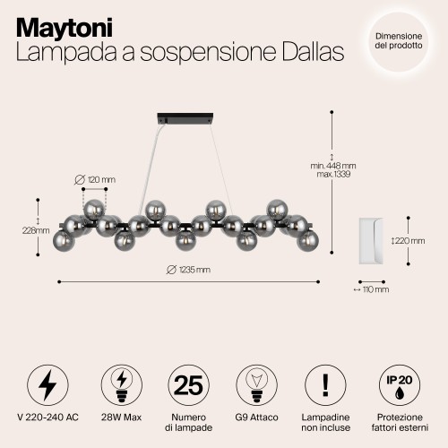 Подвесной светильник Maytoni Dallas MOD547PL-25B