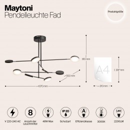 Подвесной светильник Maytoni Fad MOD070PL-L48B3K