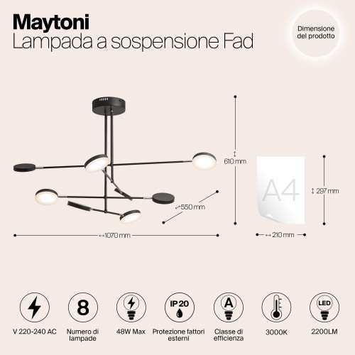 Подвесной светильник Maytoni Fad MOD070PL-L48B3K