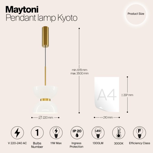 Подвесной светильник Maytoni Kyoto MOD178PL-L11G3K