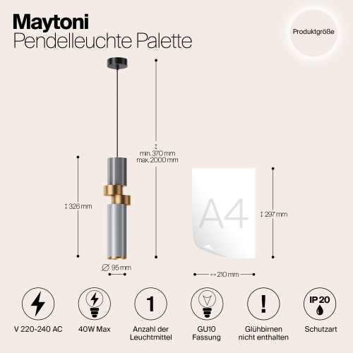 Подвесной светильник Maytoni Palette MOD303PL-01CFL2