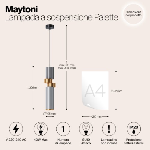 Подвесной светильник Maytoni Palette MOD303PL-01CFL2