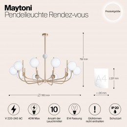 Подвесной светильник Maytoni Rendez-vous MOD109PL-10BS