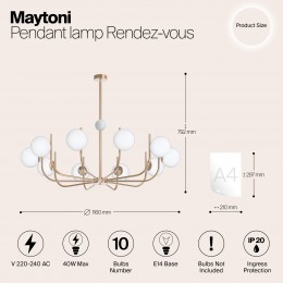Подвесной светильник Maytoni Rendez-vous MOD109PL-10BS