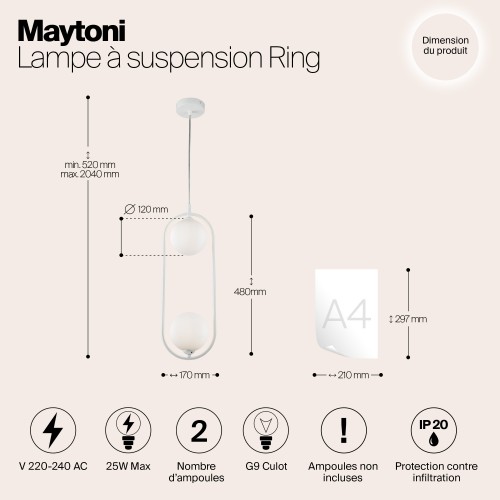 Подвесной светильник Maytoni Ring MOD013PL-02W