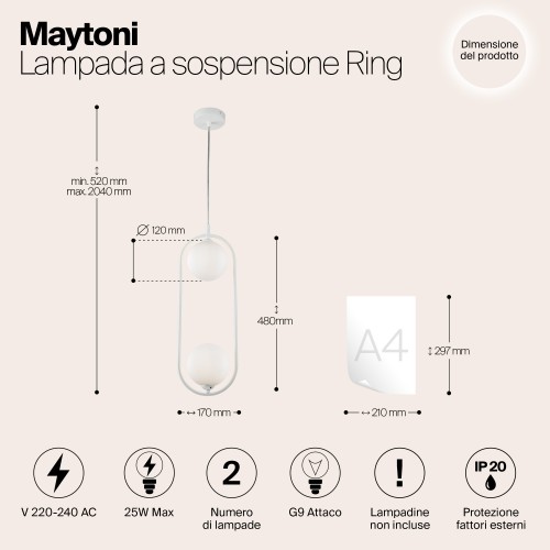 Подвесной светильник Maytoni Ring MOD013PL-02W