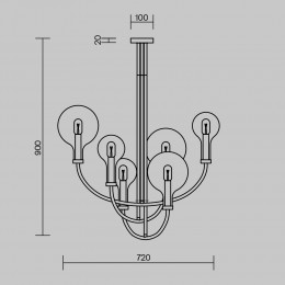Подвесной светильник Maytoni Status MOD333PL-06BS