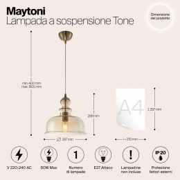 Подвесной светильник Maytoni Tone P001PL-01BZ