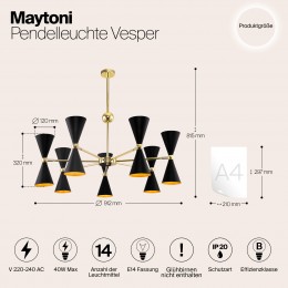 Подвесной светильник Maytoni Vesper MOD108PL-14GB