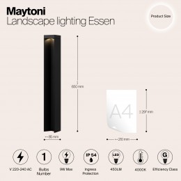 Ландшафтный светильник  Maytoni Outdoor Essen O596FL-L9B4K1