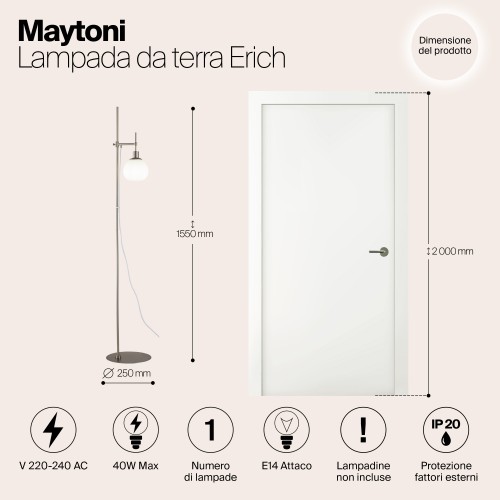 Напольный светильник (торшер) Maytoni Erich MOD221-FL-01-N