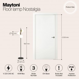 Напольный светильник (торшер) Maytoni Nostalgia MOD048FL-03G