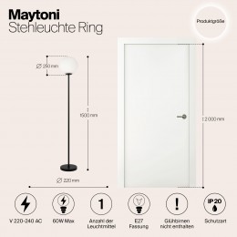 Напольный светильник (торшер) Maytoni Ring MOD013FL-01B