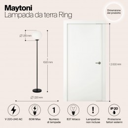 Напольный светильник (торшер) Maytoni Ring MOD013FL-01B