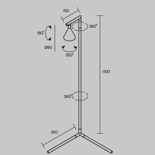 Напольный светильник (торшер) Maytoni Stripe MOD489FL-L20B3K