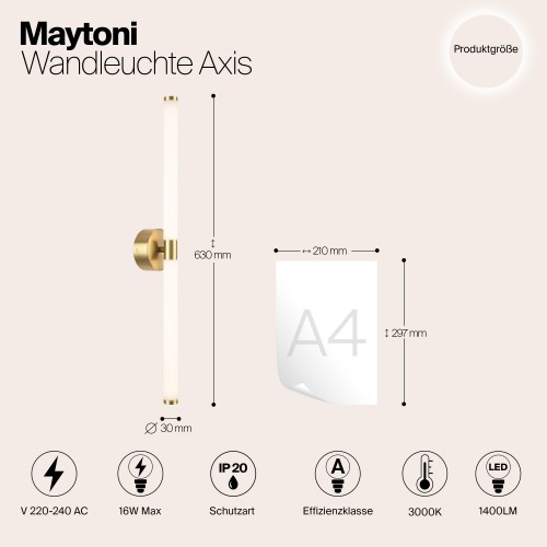 Настенный светильник (бра) Maytoni Axis MOD106WL-L16G3K