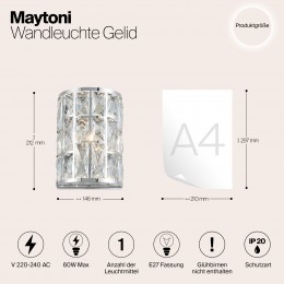 Настенный светильник (бра) Maytoni Gelid MOD184-WL-01-CH