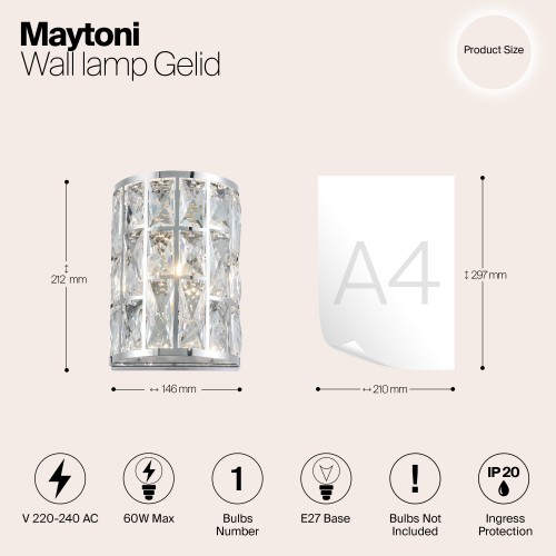 Настенный светильник (бра) Maytoni Gelid MOD184-WL-01-CH