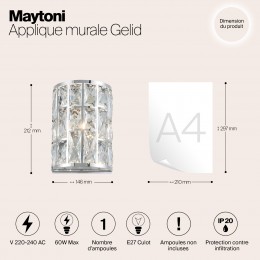 Настенный светильник (бра) Maytoni Gelid MOD184-WL-01-CH