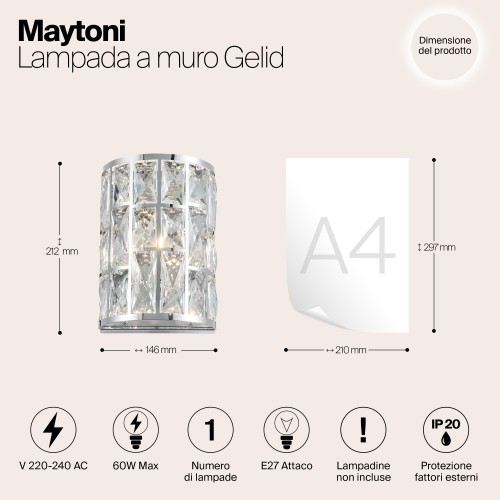 Настенный светильник (бра) Maytoni Gelid MOD184-WL-01-CH