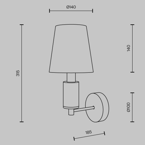 Настенный светильник (бра) Maytoni Lira MOD483WL-01BS