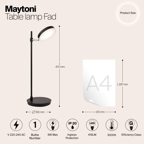 Настольный светильник Maytoni Fad MOD070TL-L8B3K