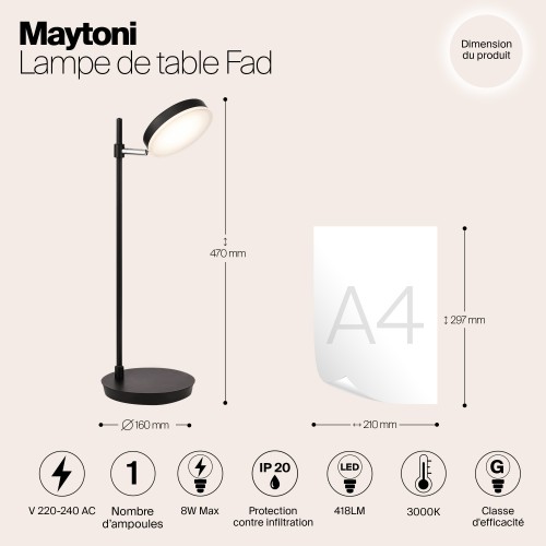 Настольный светильник Maytoni Fad MOD070TL-L8B3K