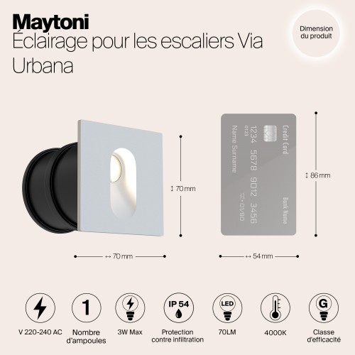 Подсветка для лестниц  Maytoni Outdoor Via Urbana O022-L3W