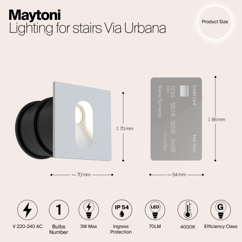 Подсветка для лестниц  Maytoni Outdoor Via Urbana O022-L3W