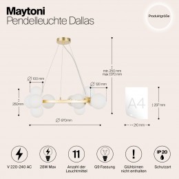 Подвесной светильник Maytoni Dallas MOD545PL-11BS