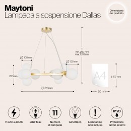 Подвесной светильник Maytoni Dallas MOD545PL-11BS